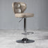 Modern Minimalist Square Leather Metal Bar Stool Backrest Armless For Dining Room