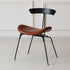 Contemporary Industrial Ant Arch Wood Rebar Leather Fabric Sponge Dining Chair Backrest For Dining Room