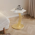 Contemporary Creative Clouds Rock Slab Tempered Glass End Table 1-Tier For Bedroom