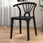 Contemporary Scandinavian Arc Plastic Stackable Dining Chair Backrest For Dining Room