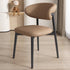 Contemporary Nordic Square Leather Metal Frame Dining Chair Backrest Armless For Dining Room