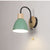 Modern Minimalist Macaron Curved Pole Round Cup Iron Wood 1-Light Wall Sconce Lamp For Bedroom