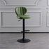 Modern Minimalist Square Leather Metal Bar Stool Backrest Footrest For Dining Room