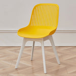 Contemporary Nordic Square Striped PP Plastic Dining Chair Backrest For Living Room