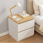 Modern Minimalist Rectangular Density Panel Nightstand 2/3 Drawer For Bedroom