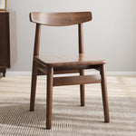 Contemporary Retro Square Double Layer Nappa Leather Upholstered Dining Chair Open Back Armless For Dining Room