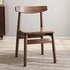 Contemporary Retro Square Double Layer Nappa Leather Upholstered Dining Chair Open Back Armless For Dining Room