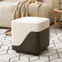 Modern Minimalist Square Napa Leather Solid Wood Low Stool Backless Armless For Living Room