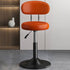 Contemporary Luxury Round Leather Upholstered Swivel Bar Stool Height Adjustable Footrest For Dining Room