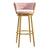 Contemporary Luxury Round Velvet Upholstered Swivel Bar Stool Backrest Footrest For Dining Room