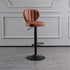 Modern Minimalist Square Leather Metal Bar Stool Backrest Footrest For Dining Room