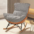 Contemporary Simplicity Fabric Upholstered Rocking Chair Footrest For Living Room