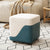 Modern Minimalist Square Napa Leather Solid Wood Low Stool Backless Armless For Living Room