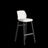 Contemporary Nordic Square Leather Upholstered Iron Bar Stool Plastic Backrest Footrest For Dining Room