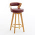 Contemporary Simplicity Round PU Leather Upholstered Bar Stool Low Back Footrest For Dining Room