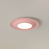 Contemporary Scandinavian Macaron Fiberglass Iron Round LED Flush Mount Ceiling Light For Bedroom