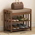 Modern Minimalist Rectangle Fabric Bamboo Rattan Shoe Storage 2-Shelf For Entryways