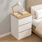 Modern Minimalist Rectangular Density Panel Nightstand 2/3 Drawer For Bedroom