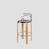 Modern Minimalist Round Wooden ABS PC Chair Four Legs Backrest For Living Room