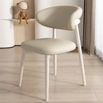 Contemporary Nordic Square Leather Metal Frame Dining Chair Backrest Armless For Dining Room