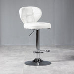 Modern Minimalist Square Leather Metal Bar Stool Backrest Armless For Dining Room