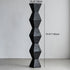 Traditional Japanese Wabi-sabi Wood Geometric Design End Table For Living Room