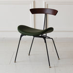 Contemporary Industrial Ant Arch Wood Rebar Leather Fabric Sponge Dining Chair Backrest For Dining Room