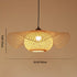 Traditional Chinese Iron Bamboo Weaving Hat Irregular Round Ball 1-Light Pendant Light For Dining Room