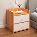 Modern Minimalist Rectangular Desktop Density Board Nightstand 1/2/3-Drawer For Bedroom