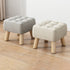 Modern Minimalist Square Fabric Solid Wood Low Stool For Living Room