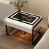 Contemporary Simplicity Smart Sensing Glass Top Wood Side Table 2-Tier Drawer For Living Room