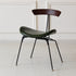 Contemporary Industrial Ant Arch Wood Rebar Leather Fabric Sponge Dining Chair Backrest For Dining Room