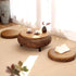 Traditional Japanese Oval Rattan Woven Wooden Coffee Table Storage For Living Room