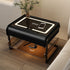 Contemporary Simplicity Smart Sensing Glass Top Wood Side Table 2-Tier Drawer For Living Room