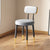 Modern Minimalist Round Upholstered Rectangular Back Leather Metal Dining Chair For Dining Room