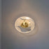 Contemporary Luxury Geometric Circular Vertical Grain Acrylic LED Semi-Flush Mount Ceiling Light For Living Room