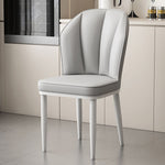 Modern Luxury PU Leather Padded Dining Chair Wing Backrest Armless For Dining Room