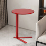 Contemporary Scandinavian Round V Base Iron End Table For Living Room