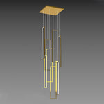 Modern Minimalist Iron Aluminum Silica Rectangular Square Ceiling Plate LED Chandelier For Stairway