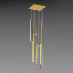 Modern Minimalist Iron Aluminum Silica Rectangular Square Ceiling Plate LED Chandelier For Stairway