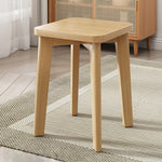 Modern Minimalist Square Upholstered Wood Technology Cloth Dining Chair Backless For Dining Room