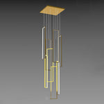 Modern Minimalist Iron Aluminum Silica Rectangular Square Ceiling Plate LED Chandelier For Stairway