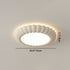 Contemporary Scandinavian Macaron Fiberglass Iron Round LED Flush Mount Ceiling Light For Bedroom