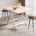 Modern Simple Square Density Plate Steel Pipe Dining Table For 4 Seats