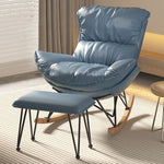 Contemporary Simplicity Fabric Upholstered Rocking Chair Footrest For Living Room