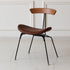 Contemporary Industrial Ant Arch Wood Rebar Leather Fabric Sponge Dining Chair Backrest For Dining Room