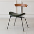 Contemporary Industrial Ant Arch Wood Rebar Leather Fabric Sponge Dining Chair Backrest For Dining Room