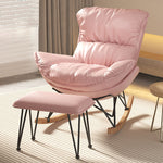 Contemporary Simplicity Fabric Upholstered Rocking Chair Footrest For Living Room