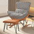 Contemporary Simplicity Fabric Upholstered Rocking Chair Footrest For Living Room