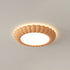 Contemporary Scandinavian Macaron Fiberglass Iron Round LED Flush Mount Ceiling Light For Bedroom